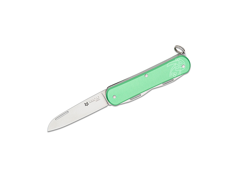 چاقو چند کاره جیبی 4 تیغه با اره فاکس ولپیس سبز FX-VP130-S4 OD