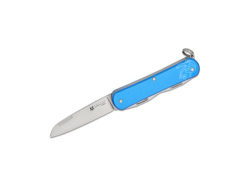 چاقو چند کاره جیبی 4 تیغه با قیچی فاکس ولپیس آبی FX-VP130-F4 SB