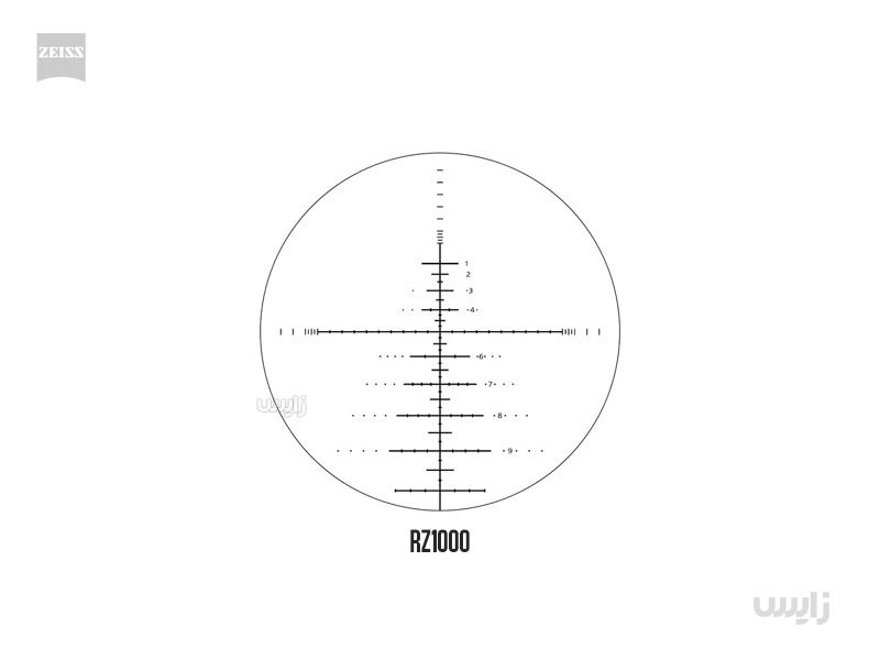 دوربین روی سلاح زایس کانکوئست HD5 مدل 50×25-5 با رتیکل بالستیکی RZ1000 و سیستم کلیک خورِ ASV همراه با قفل کن