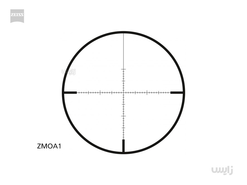 دوربین روی سلاح زایس کانکوئست V4 مدل 50×24-6 با رتیکل بالستیکی ZMOA1 و سیستم کلیک خور فوقانی