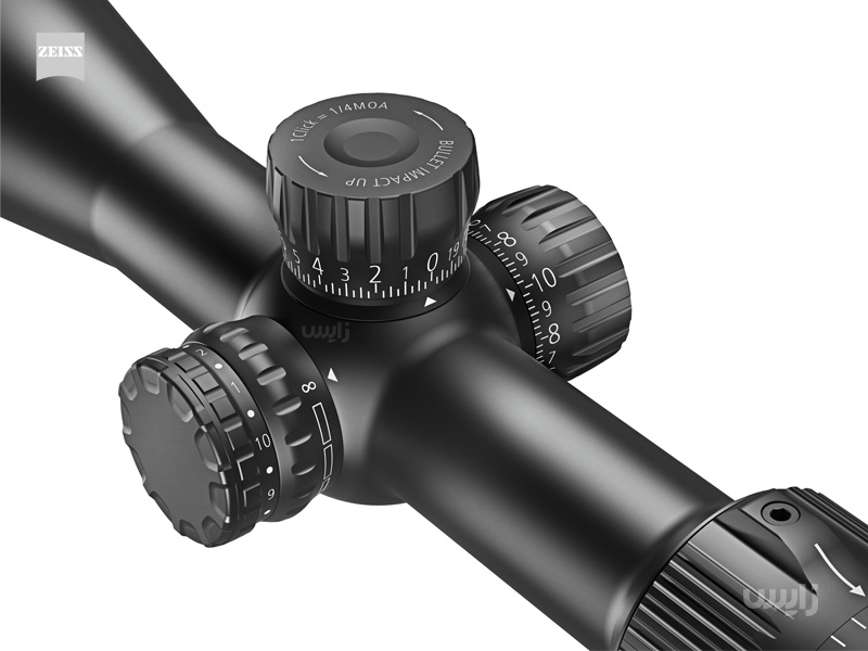 دوربین روی سلاح زایس کانکوئست 6 تا 24 در 50 V4 نسل دوم چراغدار با رتیکل بالستیکی ZMOAi-T20 با سیستم کلیک خور فوقانی و جانبی